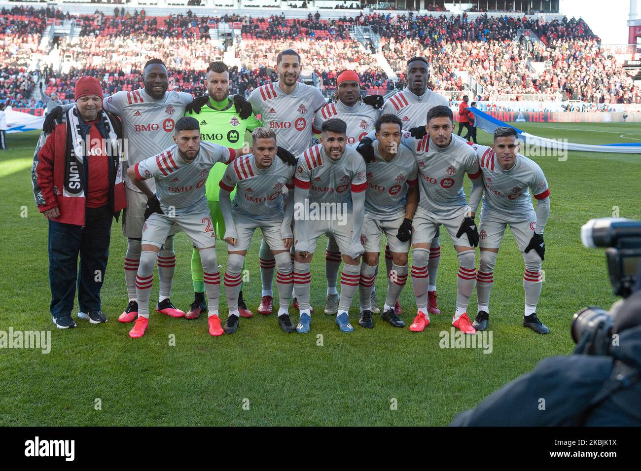 Toronto FC team photos before the start of the 2020 MLS Regular Season match between Toronto FC (Canada) and New York City FC (USA) at BMO Field in Toronto, Canada (Score 1-0) (Photo by Anatoliy Cherkasov/NurPhoto) Stock Photo