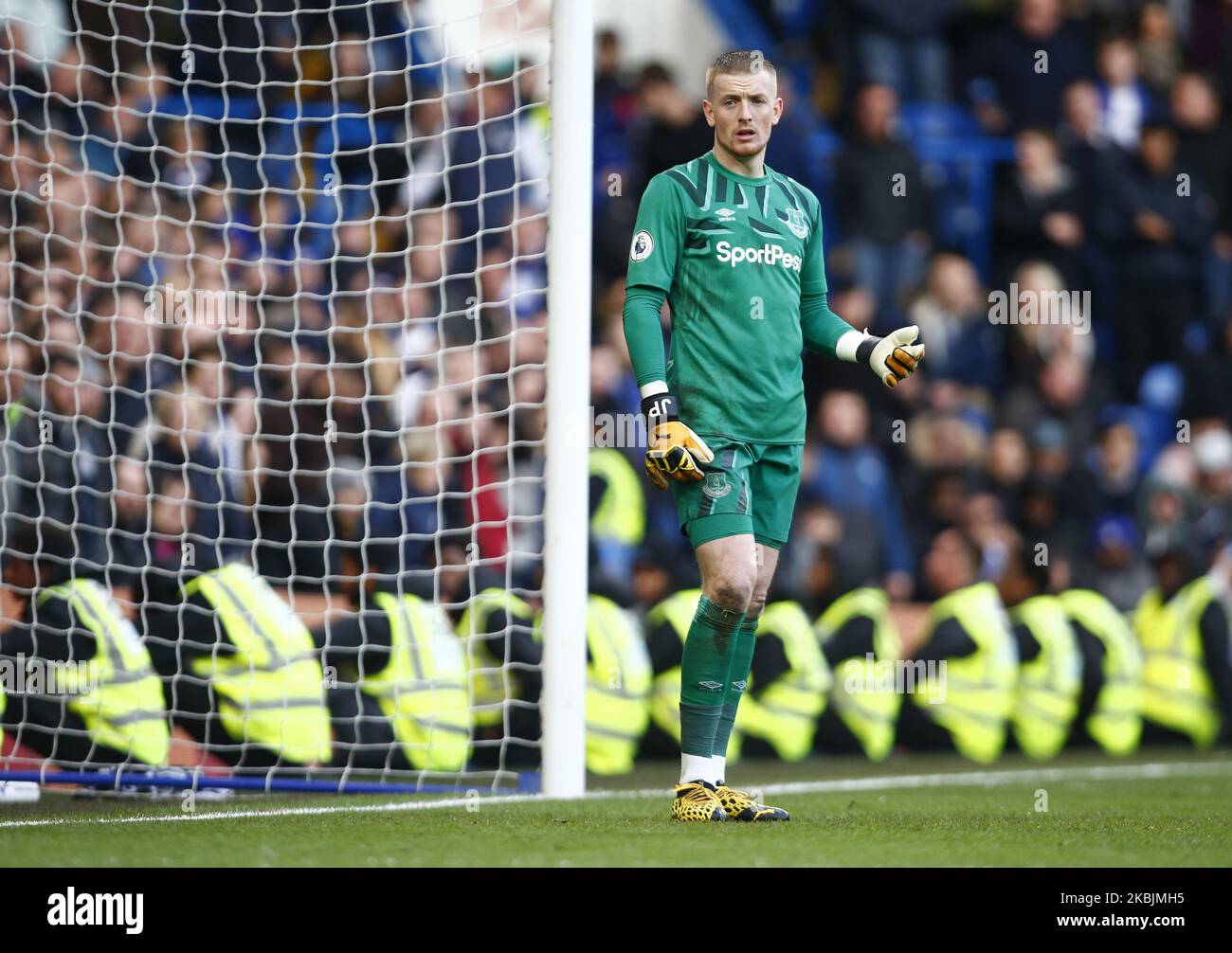 Everton's Jordan Pickford during English Premier League between Chelsea and Evertonat Stanford Bridge Stadium , London, England on 08 March 2020 (Photo by Action Foto Sport/NurPhoto) Stock Photo