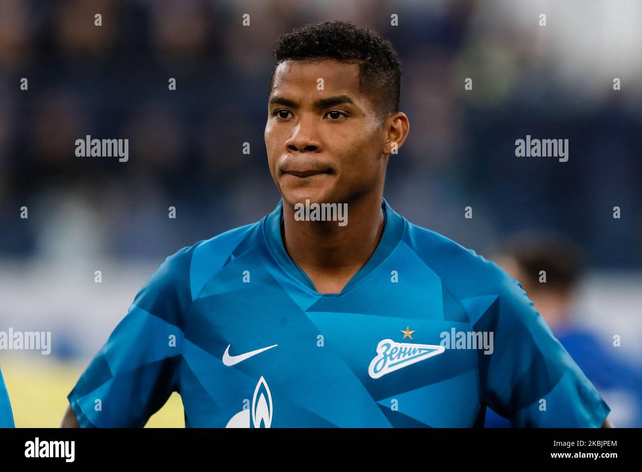 Wilmar Barrios of Zenit Saint Petersburg looks on during the Russian Premier League match between FC Zenit Saint Petersburg and FC Ufa on March 9, 2020 at Gazprom Arena in Saint Petersburg, Russia. (Photo by Mike Kireev/NurPhoto) Stock Photo