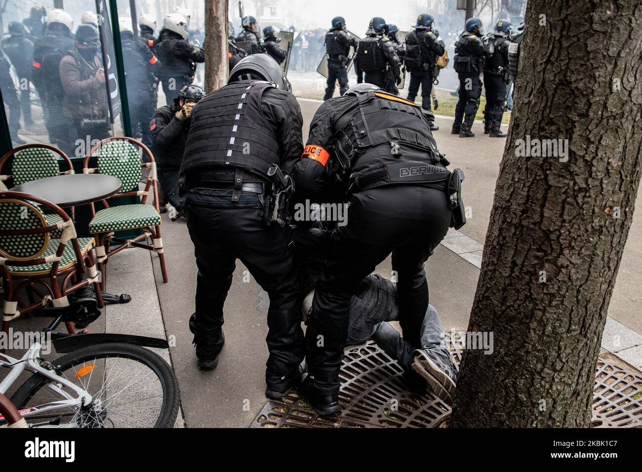 Police officers member of the Brigade for the Repression of Violent ...