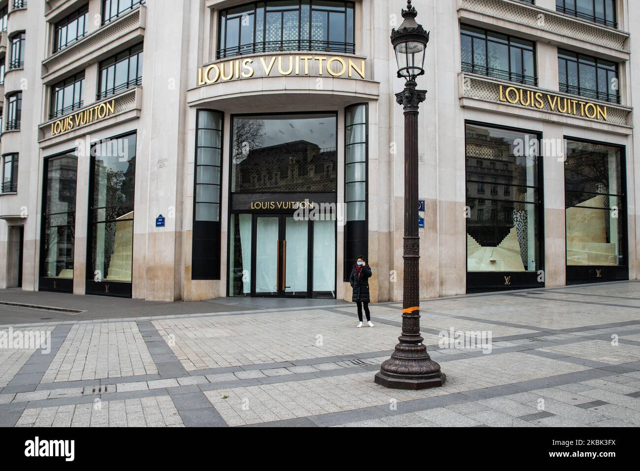 The entrance of Louis Vuitton Paris Store on Boulevard Champs-Elysees,Paris  France Stock Photo - Alamy