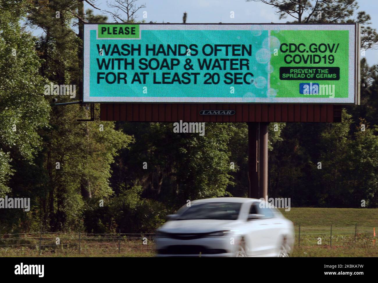 An electronic billboard sponsored by the Centers for Disease Control ...
