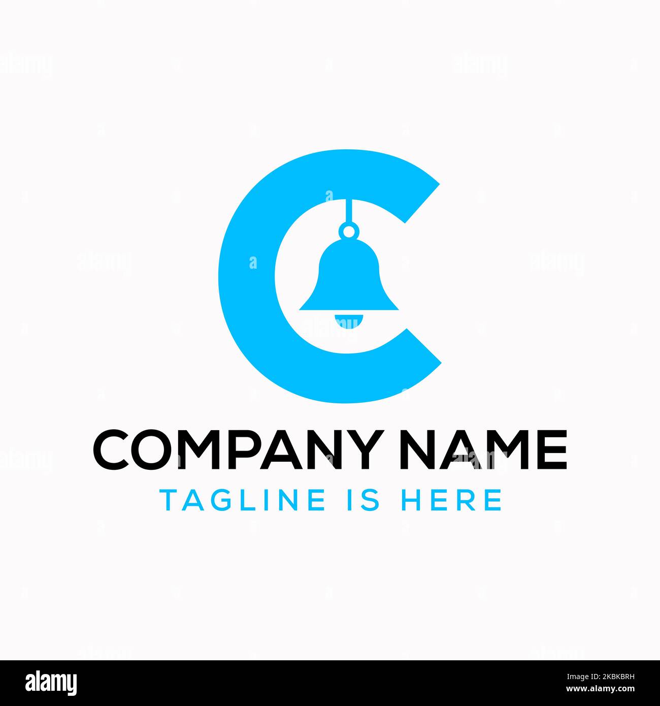 Letter C Cowbell Logo Concept With Hanging Bell Symbol Vector Template