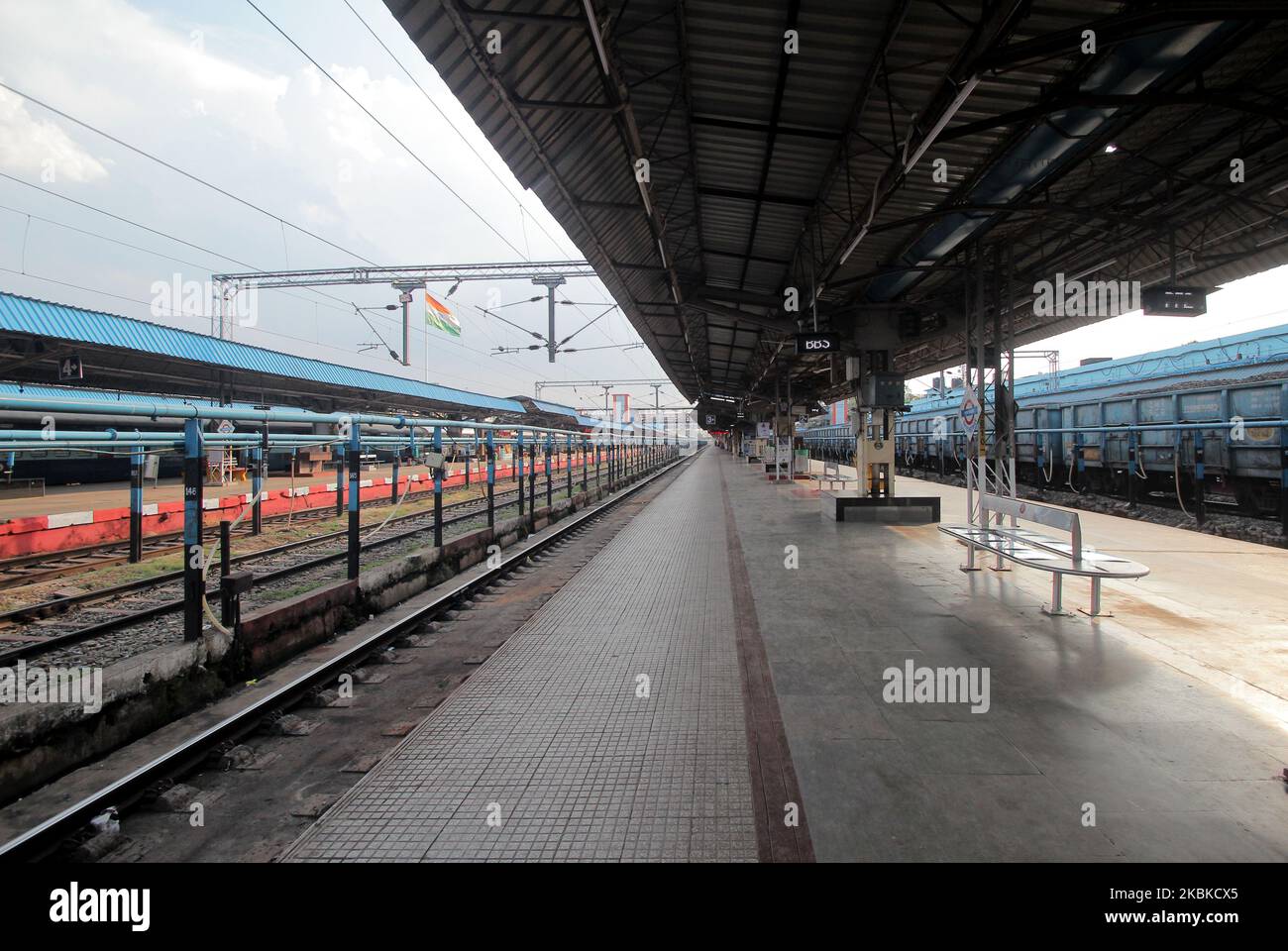 Platform Without Rails Empty platforms without trains on March 22, 2020 in Bhubaneswar, India ...