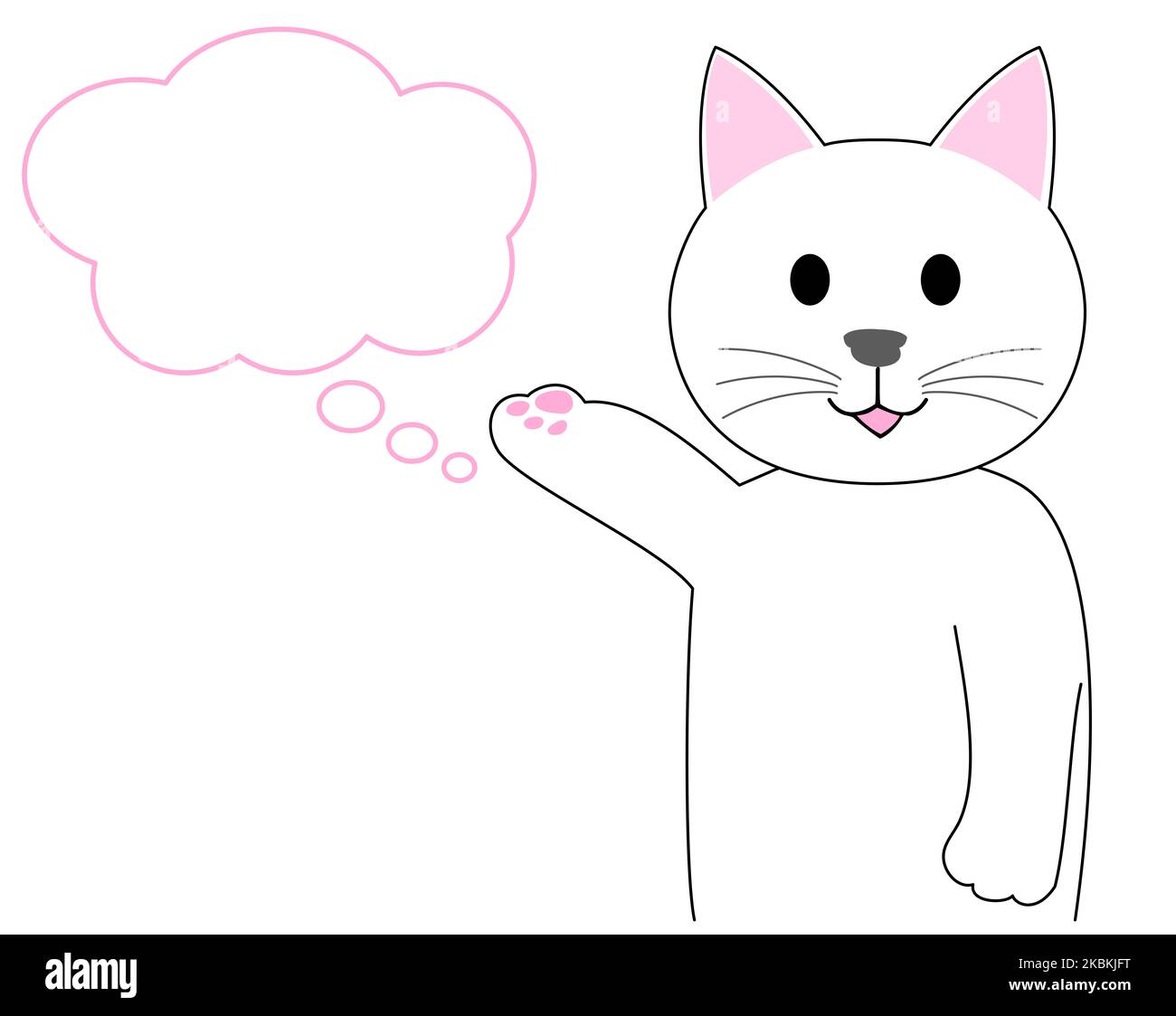 A White Kitten introducing with speech bubble Stock Photo