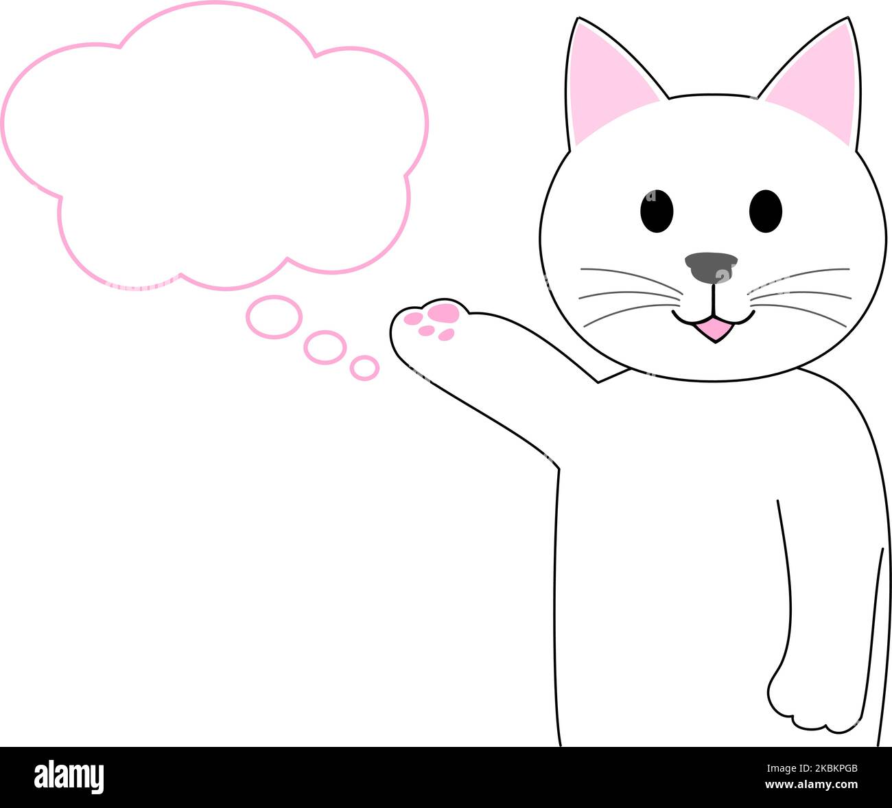 A White Kitten introducing with speech bubble Stock Photo