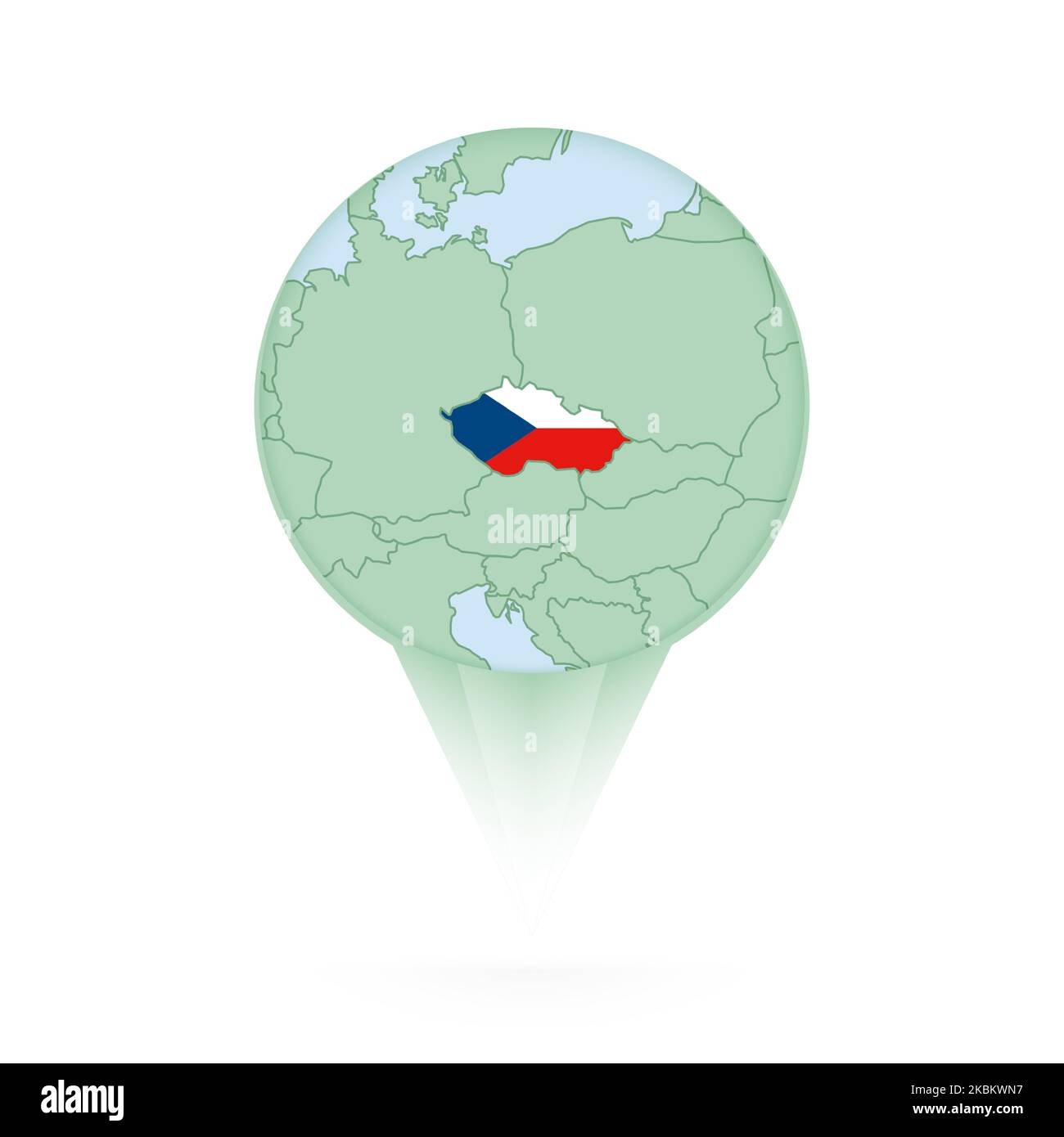Czech Republic map, stylish location icon with Czech Republic map and 