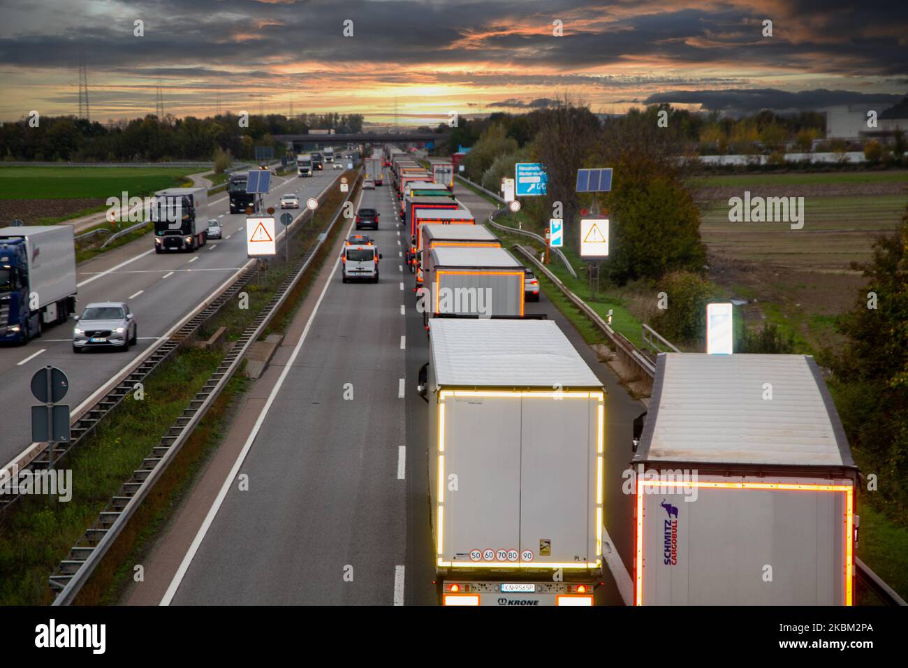 Germany Traffic jam on the motorway Stock Photo Alamy