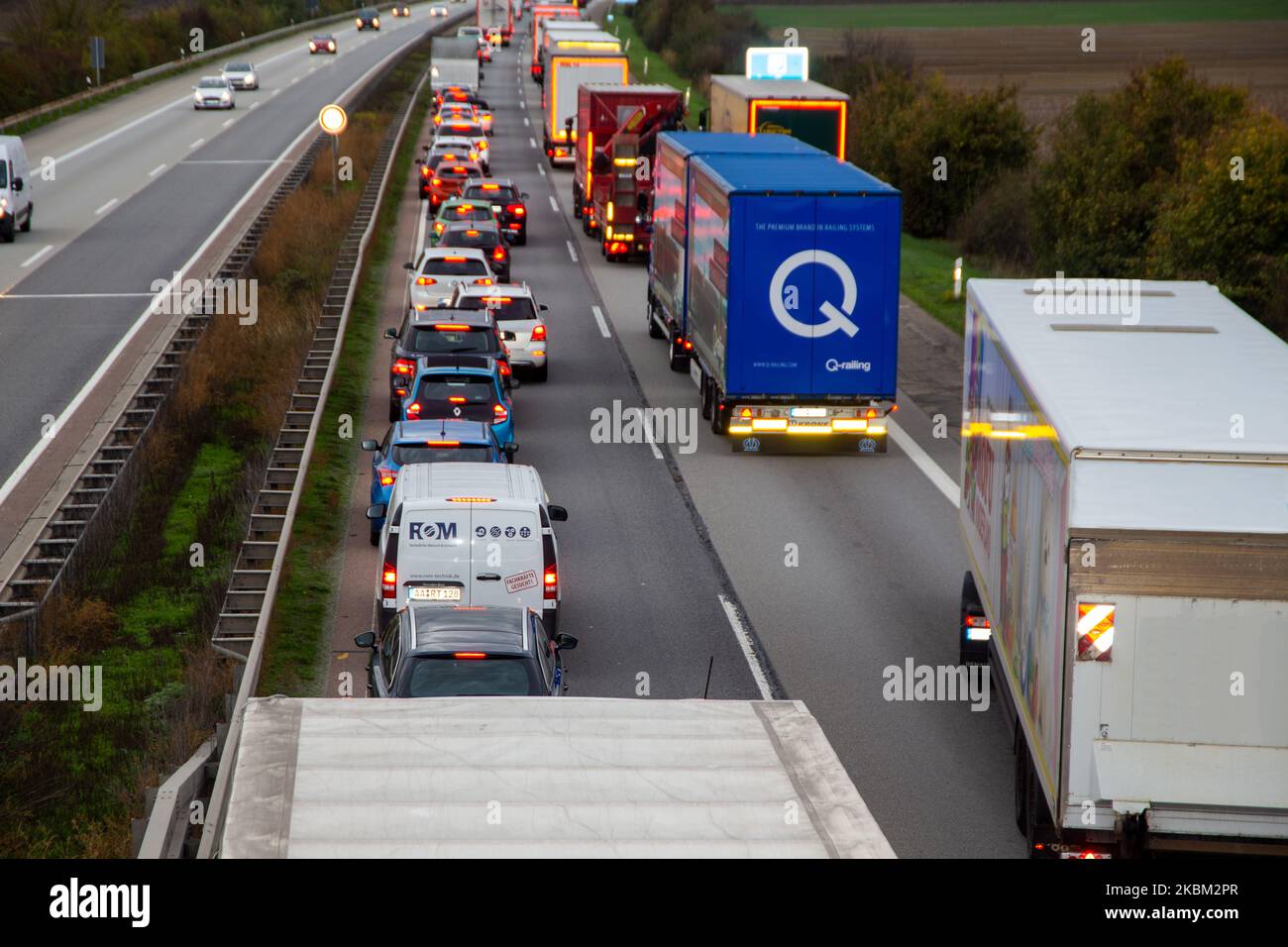 Germany Traffic jam on the motorway Stock Photo Alamy