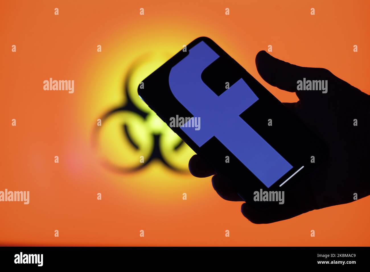Facebook Logo Risks The Facebook logo is seen with a biohazard symbol in this illustration ...