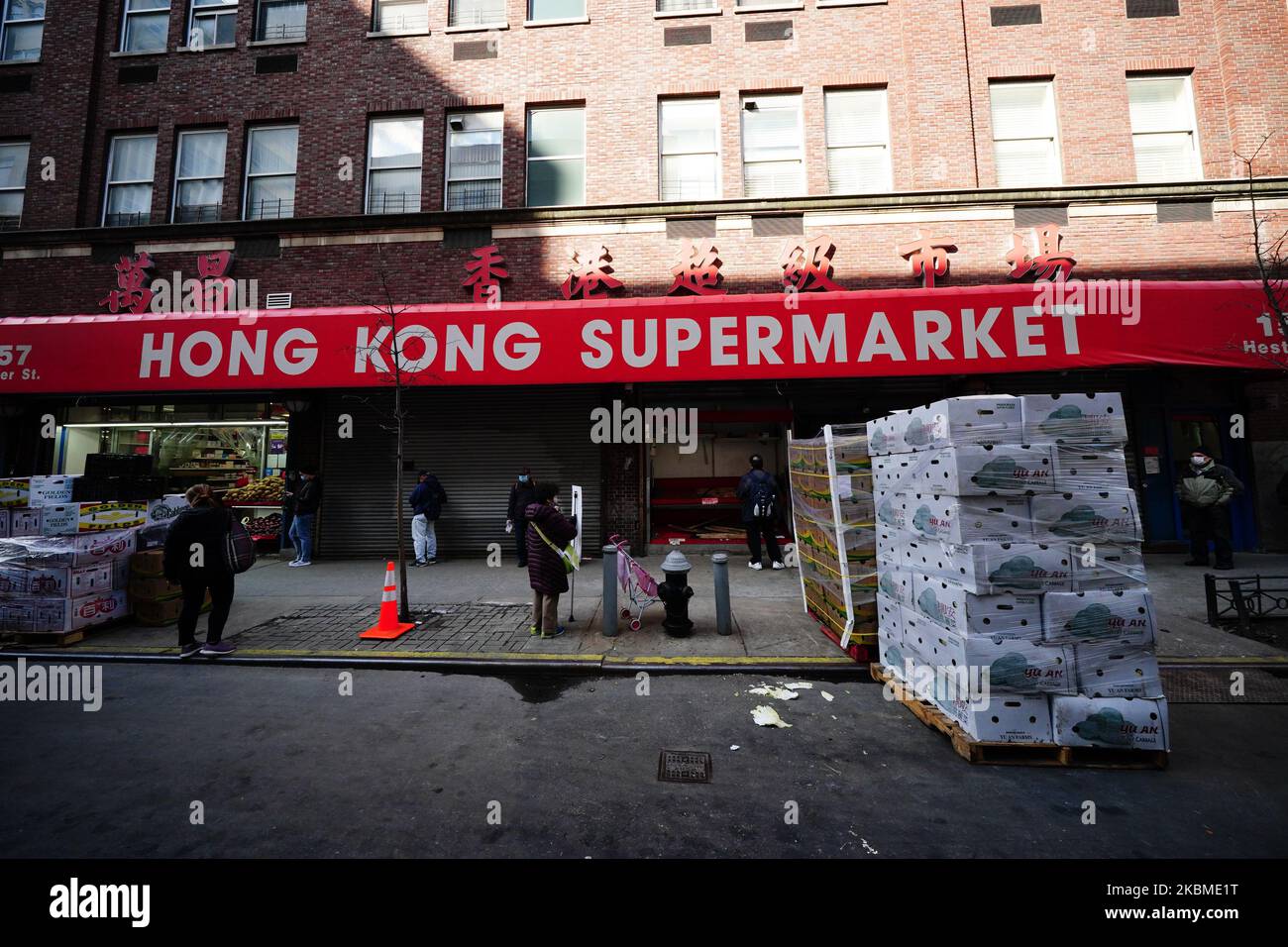 A view of a Hong Kong grocery store in China town New York City USA