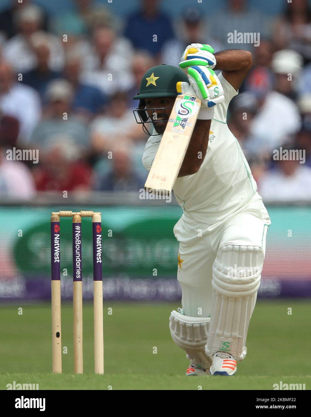 Pakistan's Asad Shafiq batting during the first day of the Second Nat West Test match between England and Pakistan at Headingley Cricket Ground, Leeds on Friday 1st June 2018. (Photo by Mark Fletcher/MI News/NurPhoto) Stock Photo