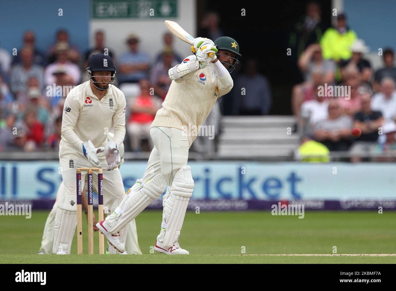 Mohammed Amir of Pakistan batting during the third day of the Second Nat West Test match between England and Pakistan at Headingley Cricket Ground, Leeds on Sunday 3rd June 2018. (Photo by Mark Fletcher/MI News/NurPhoto) Stock Photo