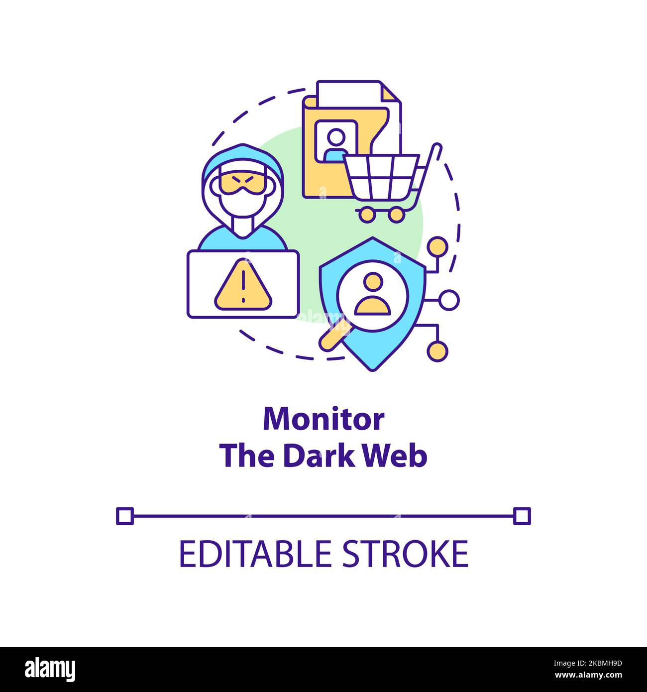 Monitor dark web concept icon Stock Vector Image & Art - Alamy