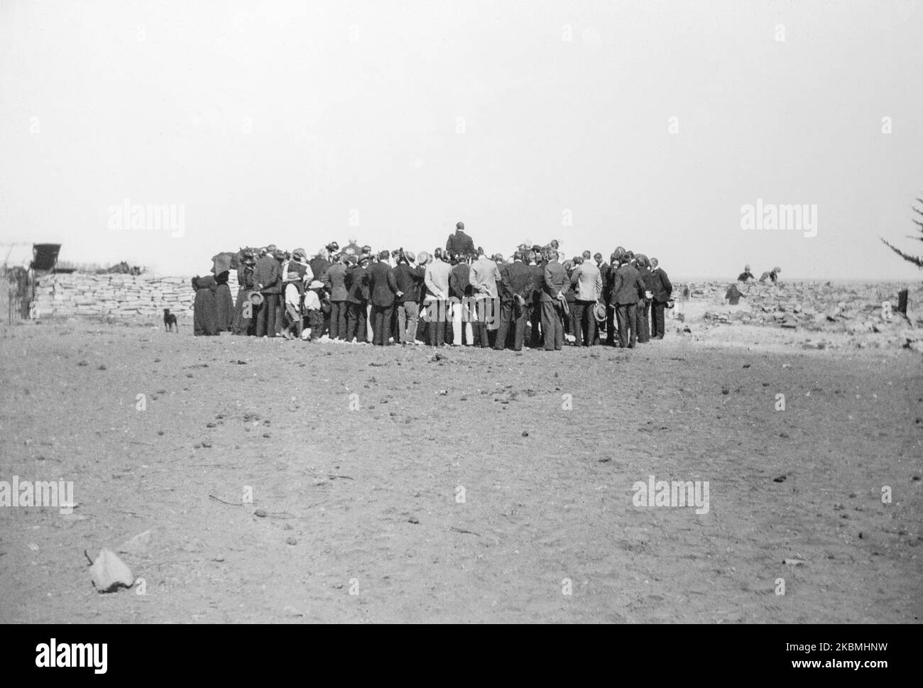 A funeral thing place in South Africa for a British Soldier during The Boer War Stock Photo