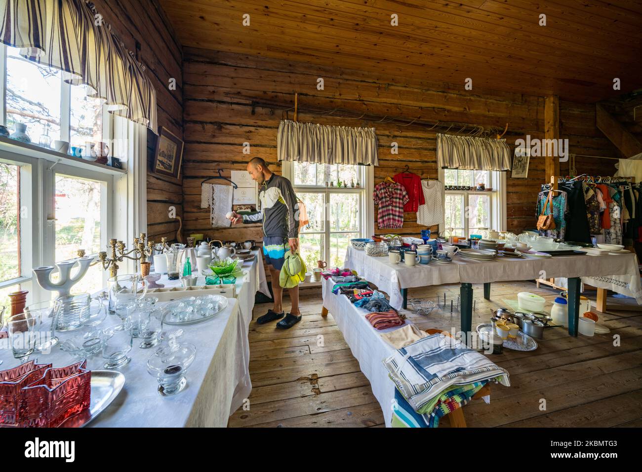 The flea market at Tammio island, Hamina, Finland Stock Photo Alamy