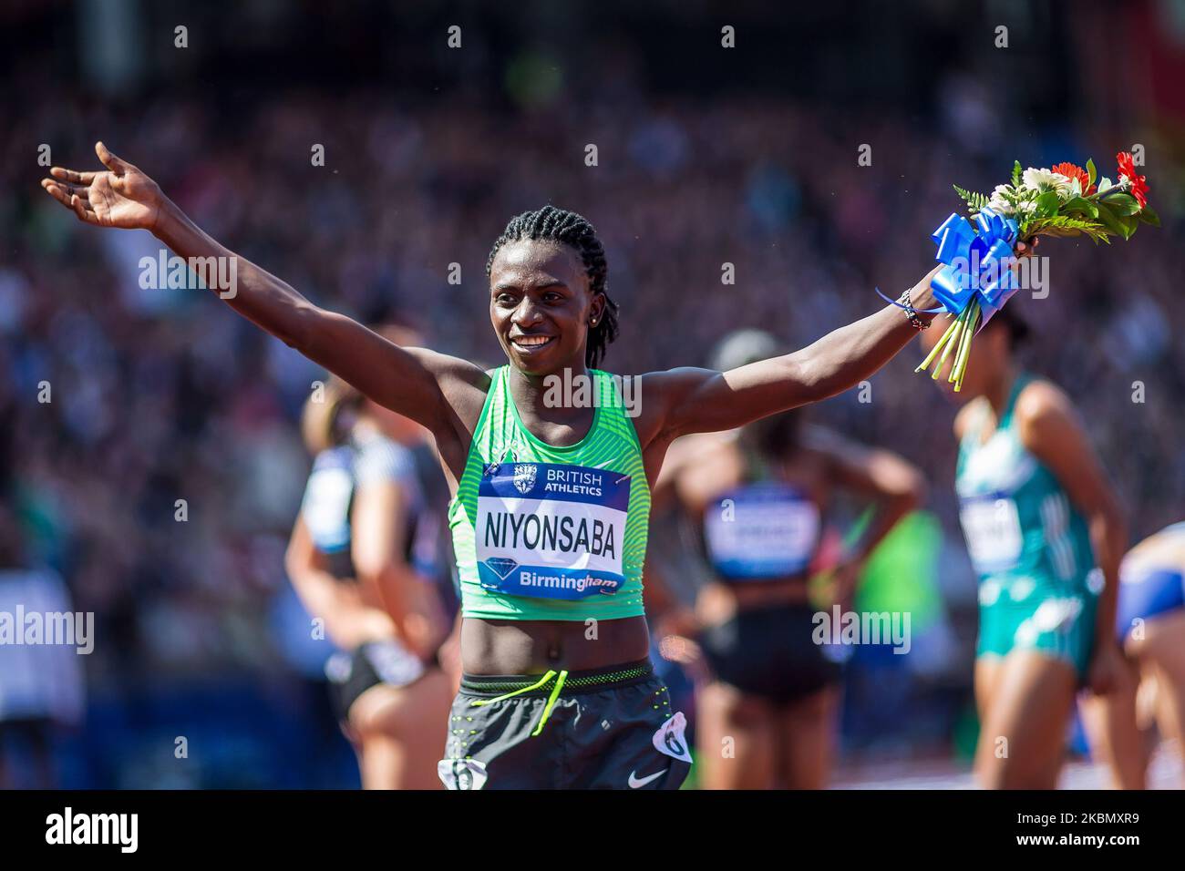 Francine NIYONSABA (BDI) winner of the Women's 800 metres during the IAAF Diamond League meeting at Alexandra Stadium, Perry Bar, Birmingham on Sunday 5th June 2016 (Photo by Toyin Oshodi/MI News/NurPhoto) Stock Photo