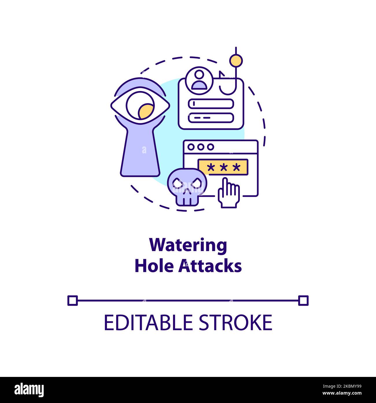 Watering hole attacks concept icon Stock Vector Image & Art - Alamy