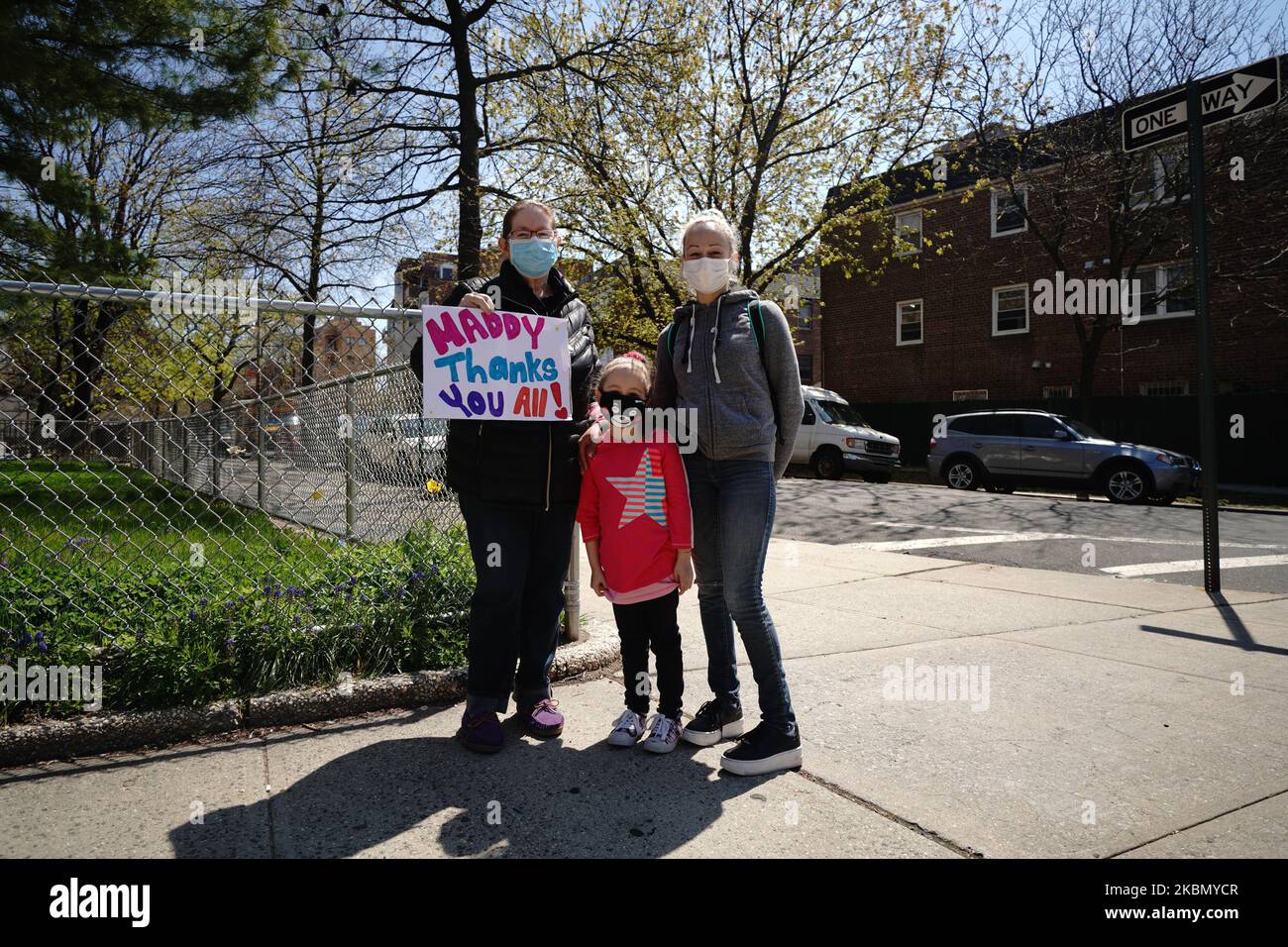 Students from PS 214 in flushing Queens New York USA show support for