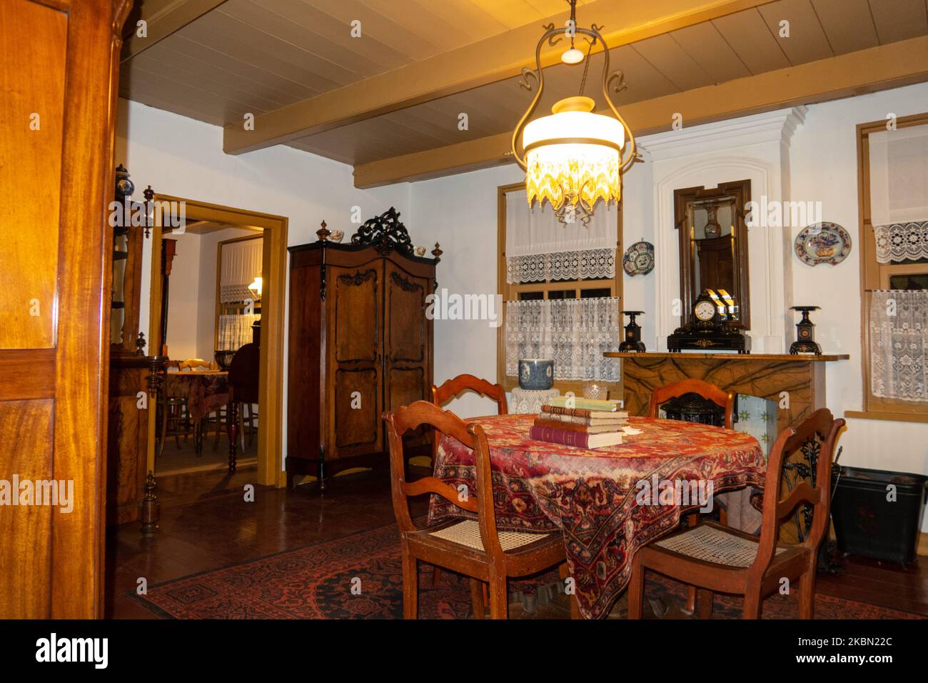 Enkhuizen, Netherlands. October 2022. Vintage interior of a 1920s Dutch ...
