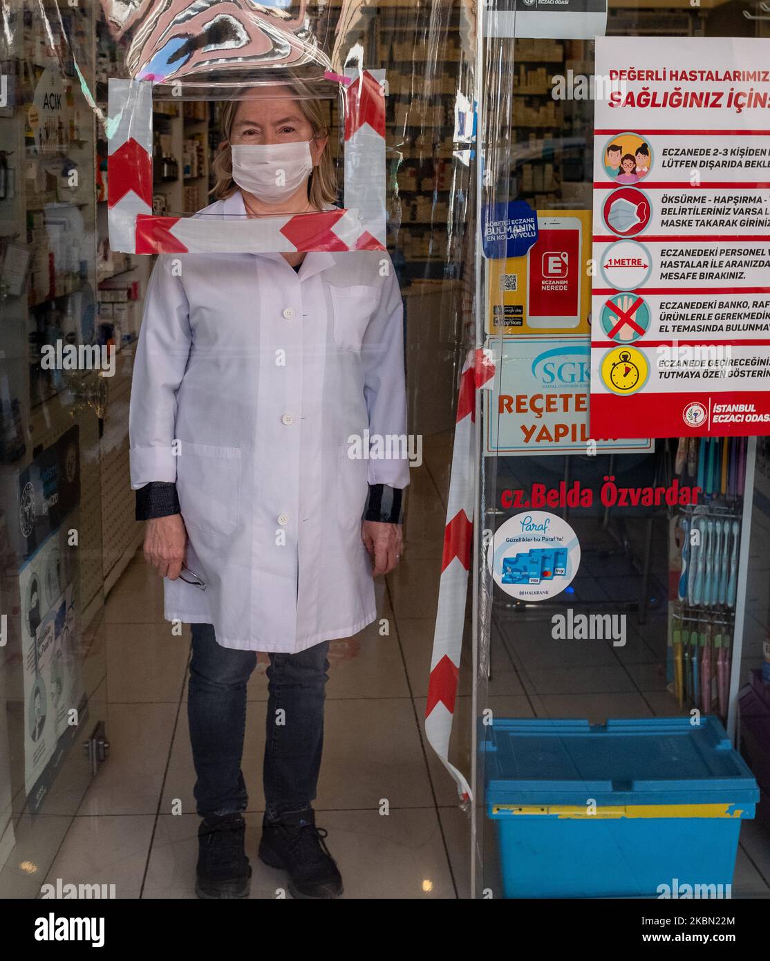 A Pharmacist is seen with precautions against the Coronavirus outbreak
