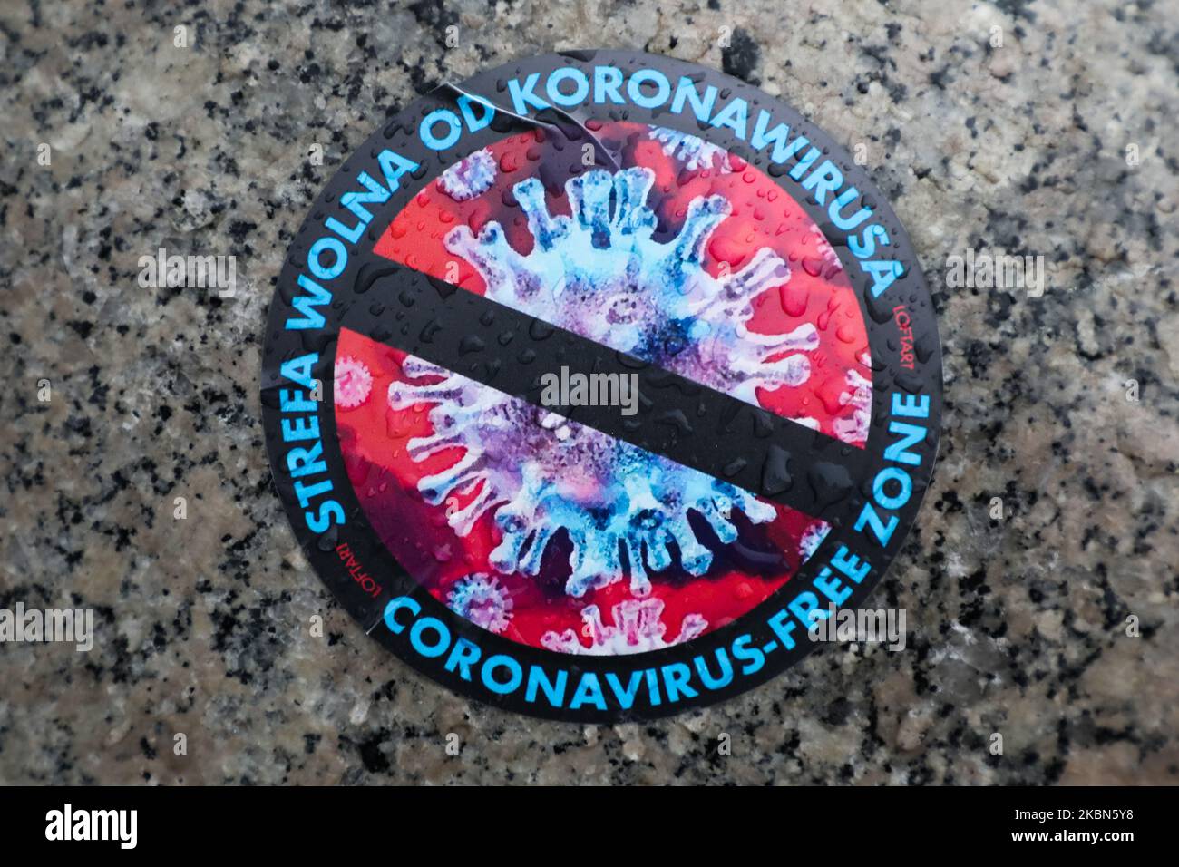 Coronavirus free zone sticker hi-res stock photography and images - Alamy