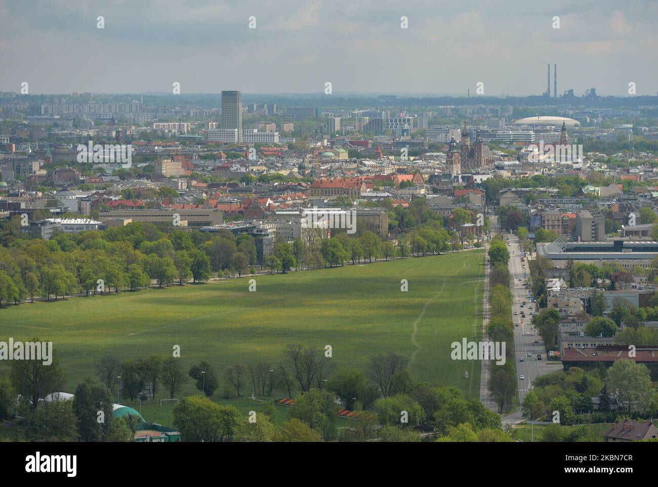 a-view-of-krakow-s-center-from-kosciuszko-mound-seen-on-poland-s-flag