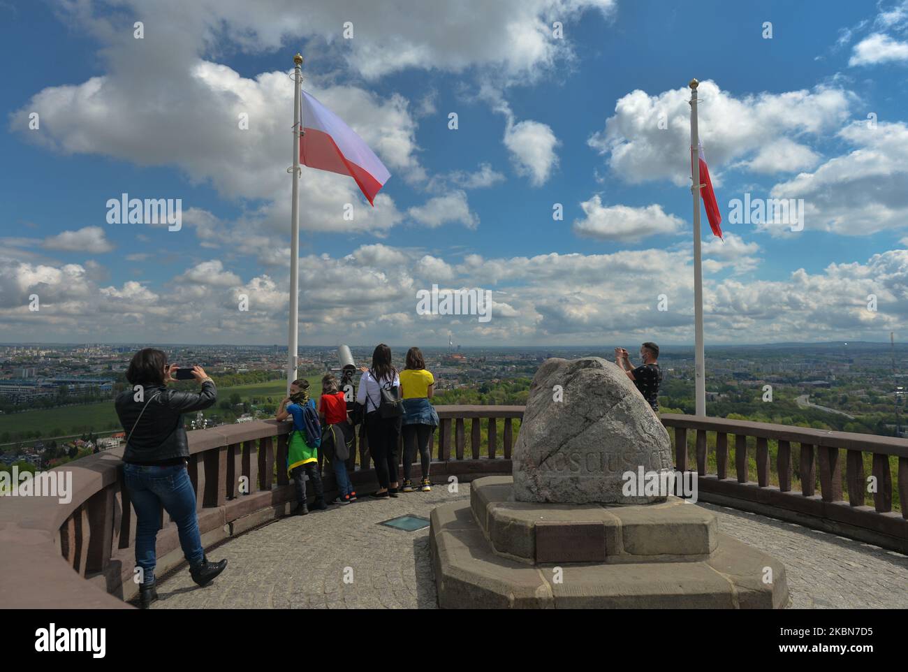 people-enjoy-a-view-from-kosciuszko-mound-on-poland-s-flag-day-the