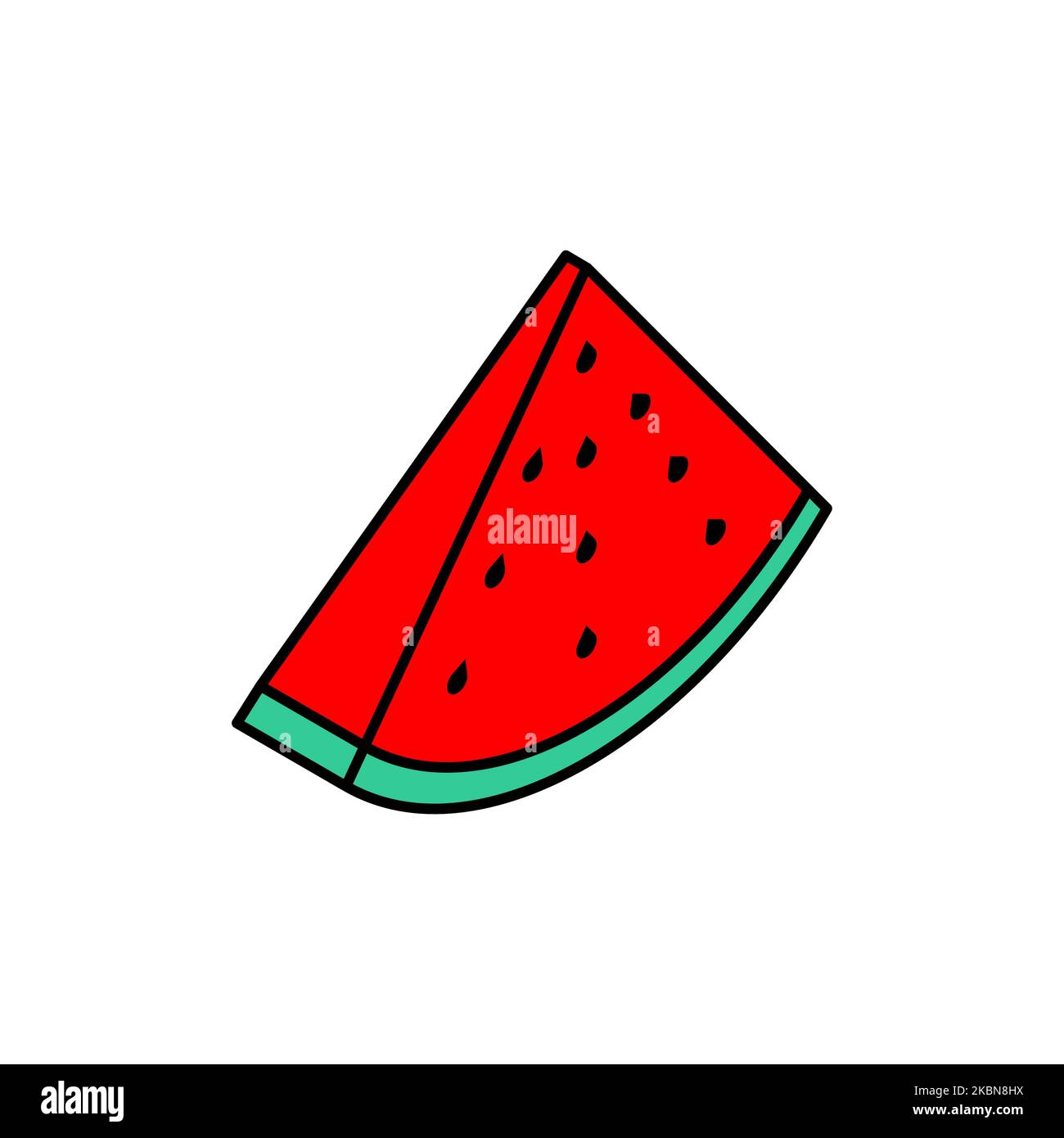 Watermelon piece isometric style . Berry Vector illustration Stock Vector