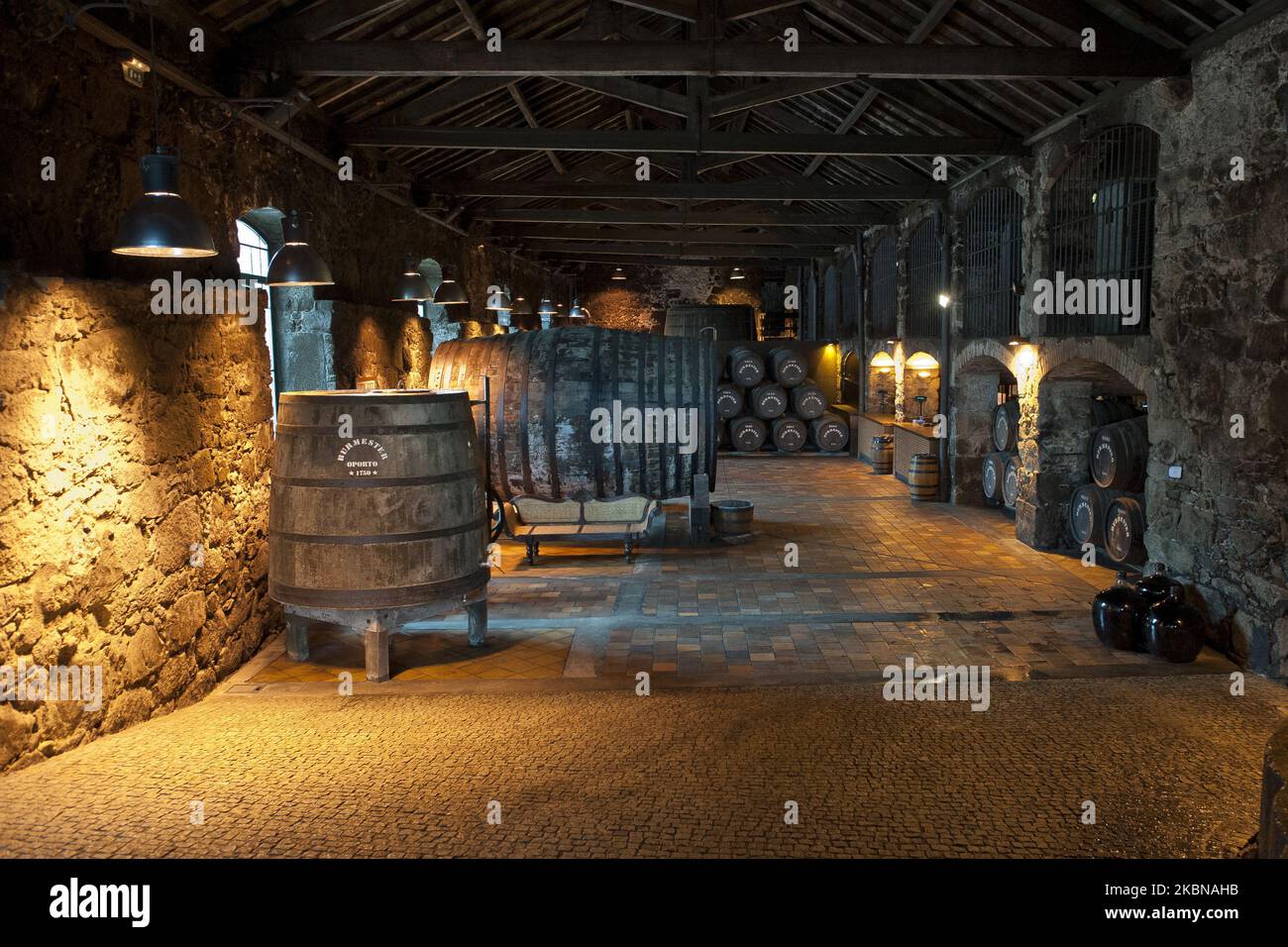 JW Burmester port wine cellars, in Porto, Portugal, Port wine. These