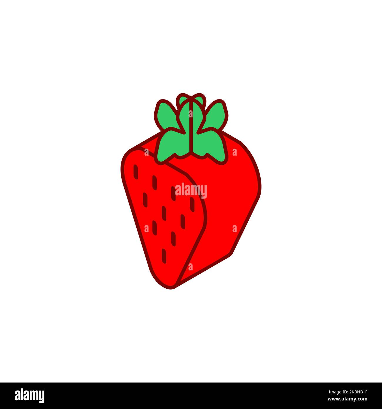 Strawberry isometric style isolated. Berry Vector illustration Stock Vector