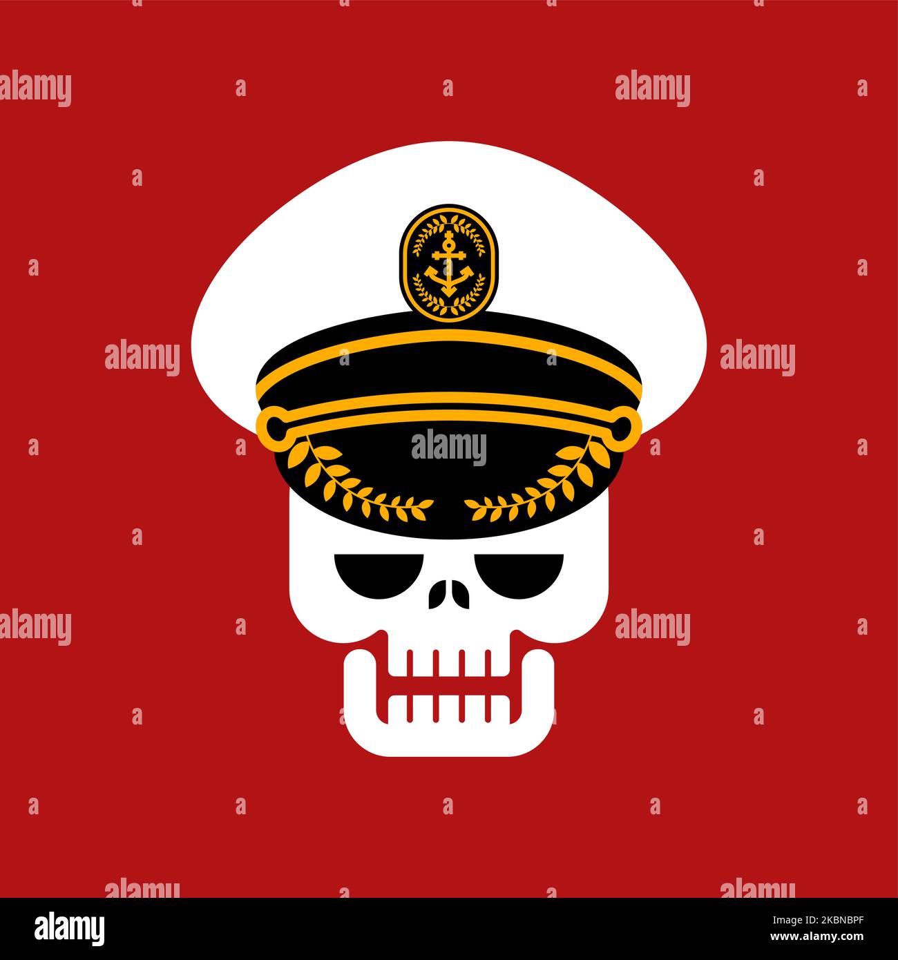 Captain Skull. Sea captain head skeleton. Vector illustration Stock ...