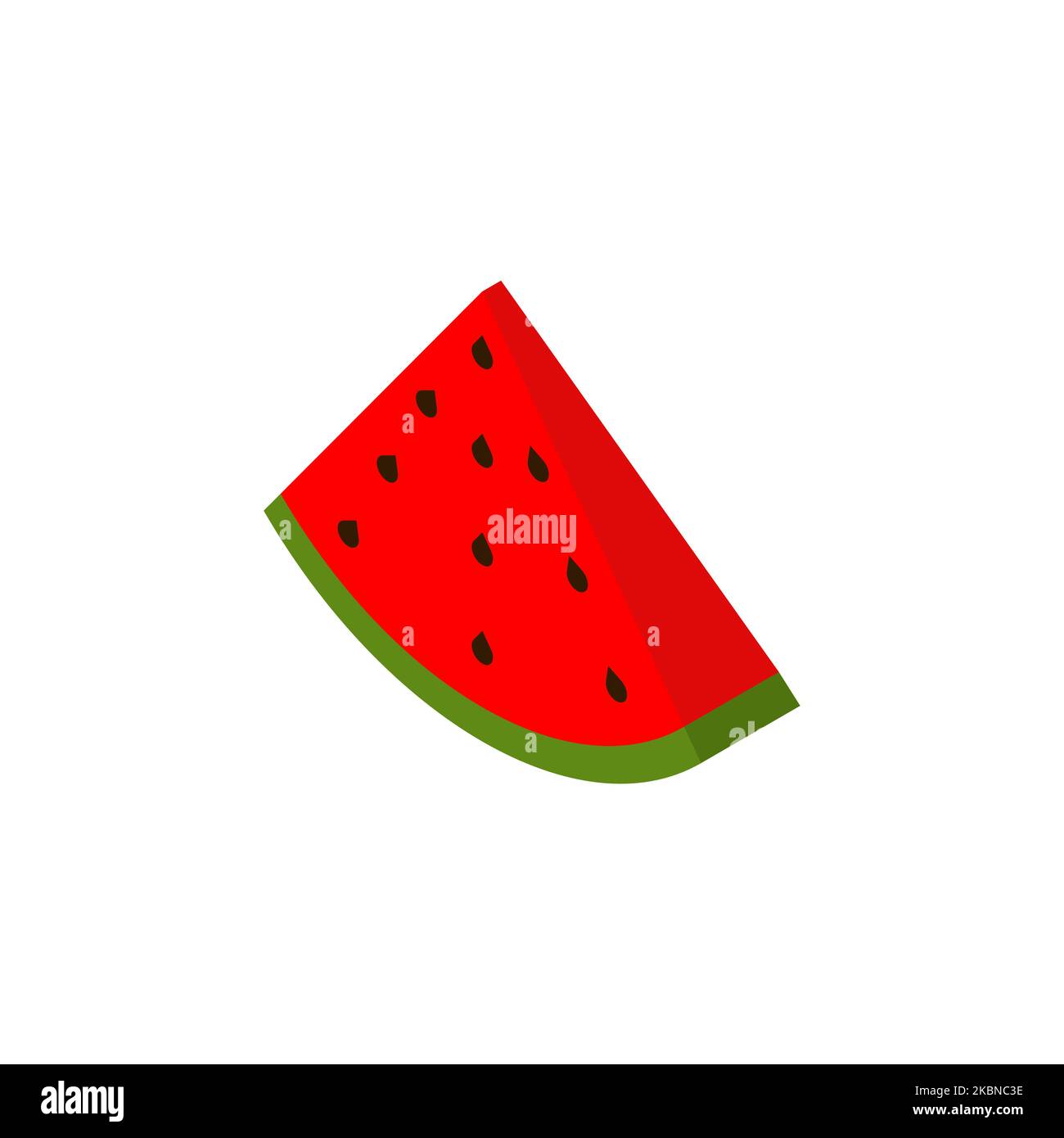 Watermelon piece isometric style . Berry Vector illustration Stock Vector