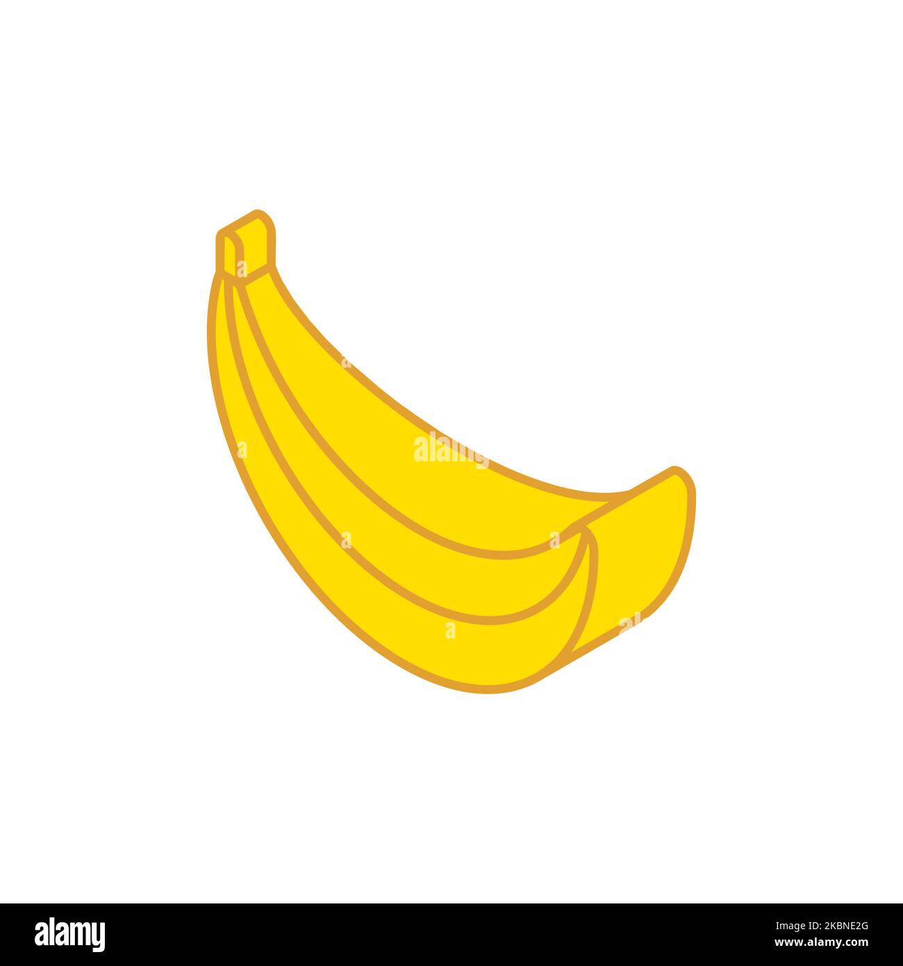 Banana isometric style isolated. Fruit Vector illustration Stock Vector