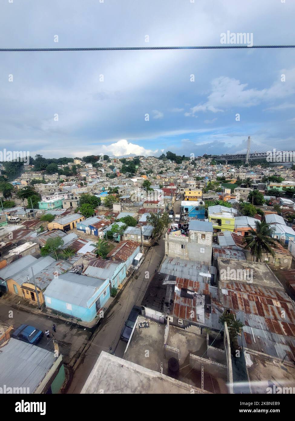 aerial of poor mans houses in santo domingo the capitol of the dominican republic Stock Photo