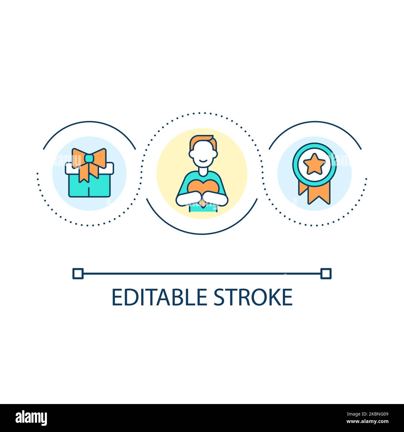 Make presents loop concept icon Stock Vector