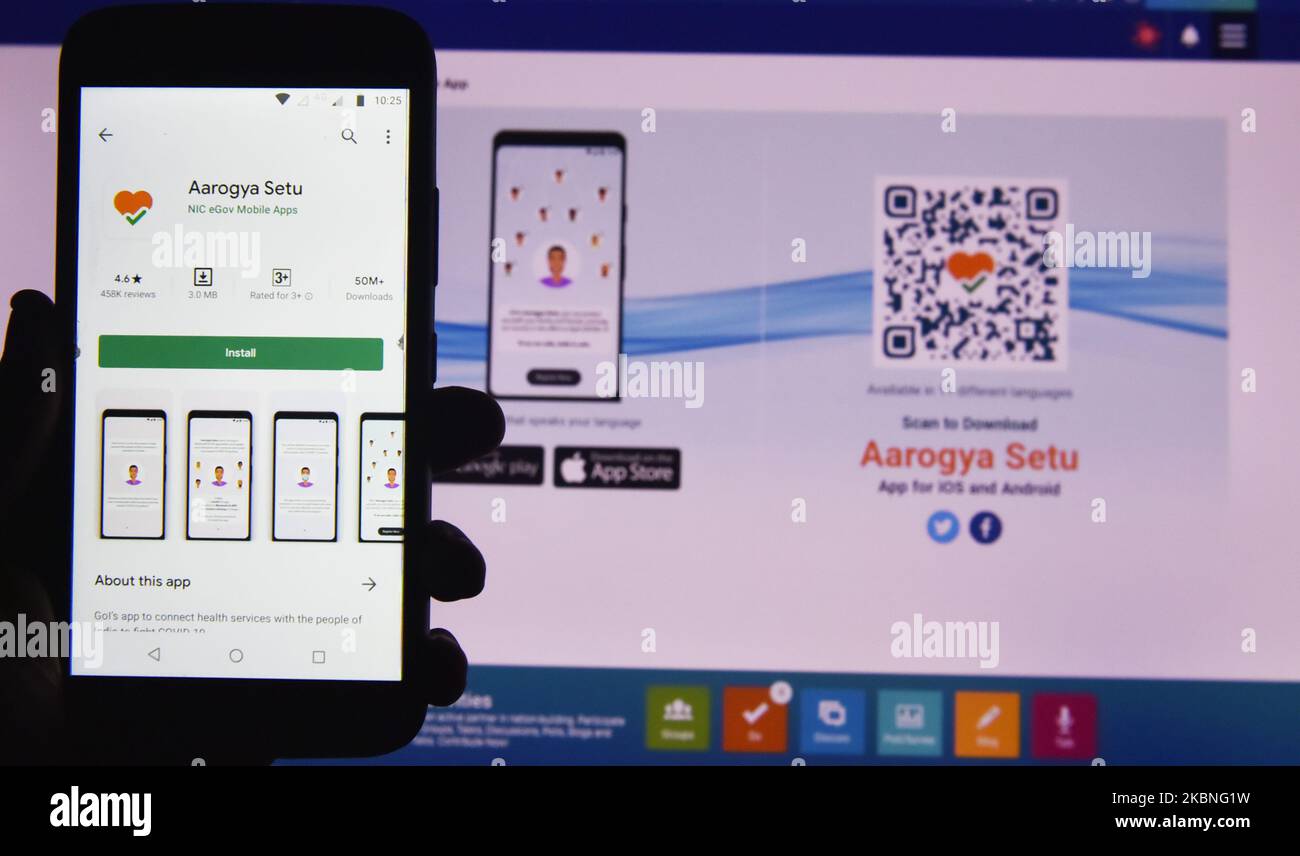 Aarogya Setu app illustration can be seen 08 May 2020 On Friday