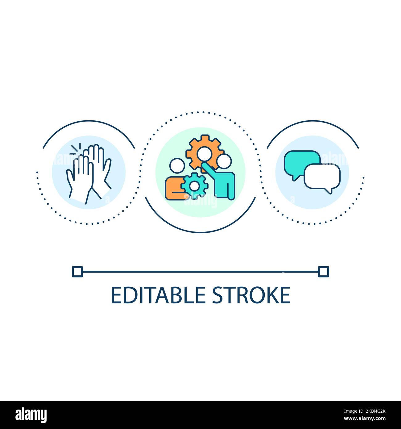 Teamwork loop concept icon Stock Vector
