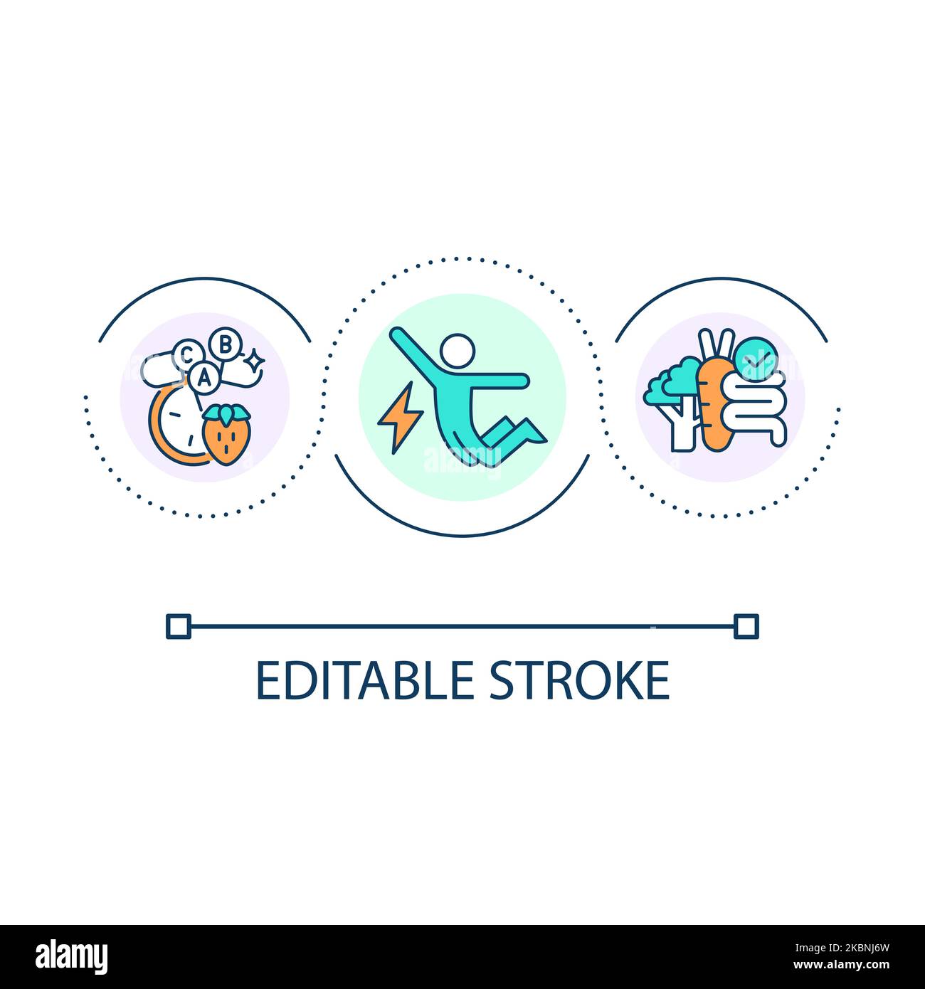 Healthy eating benefit loop concept icon Stock Vector