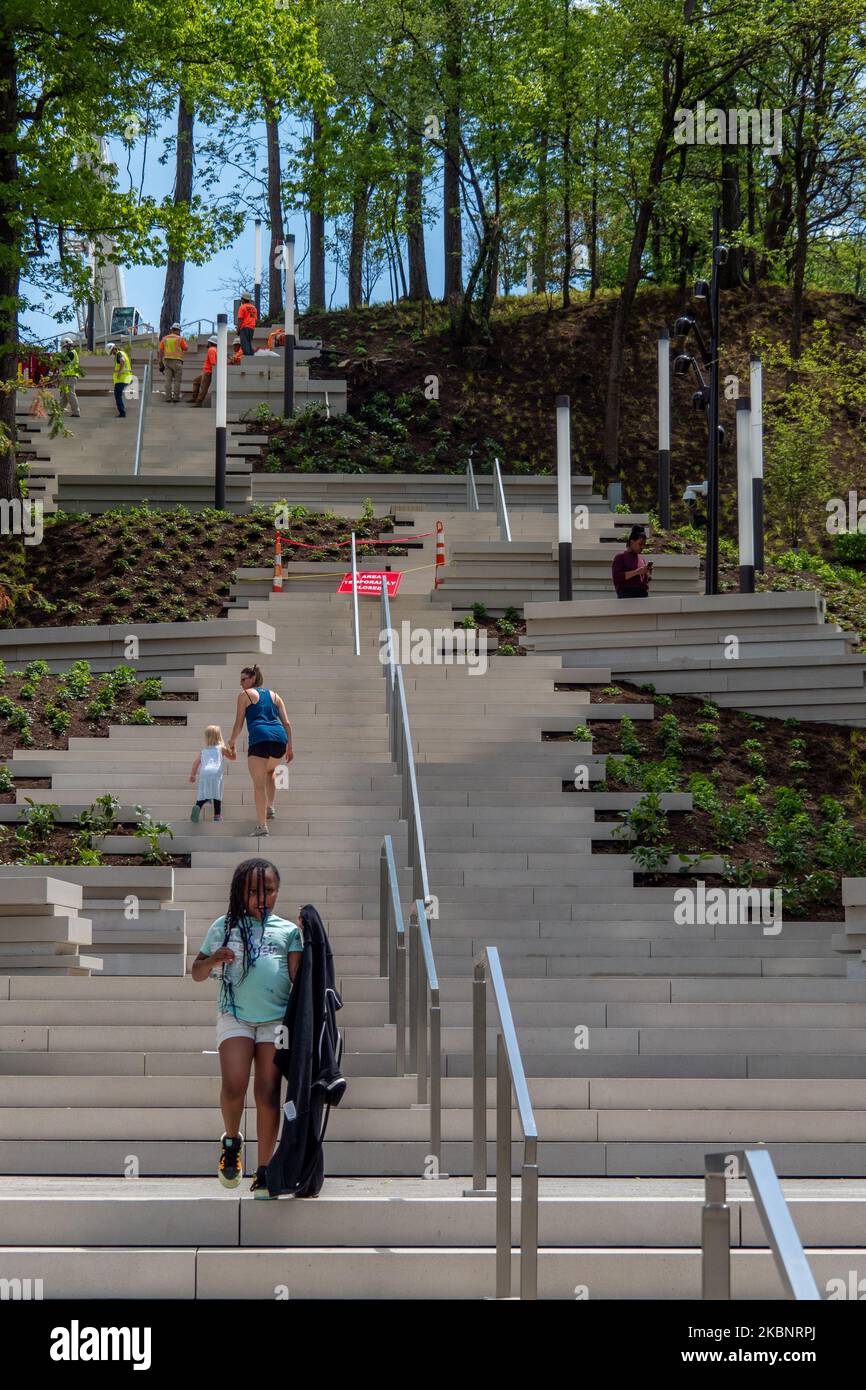 People explore the newlyopened Eden Park stair climb at the Cincinnati