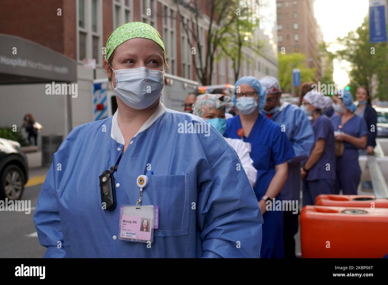 Wendy Ariza (front left) a registered nurse at Lenox Hill Hospital