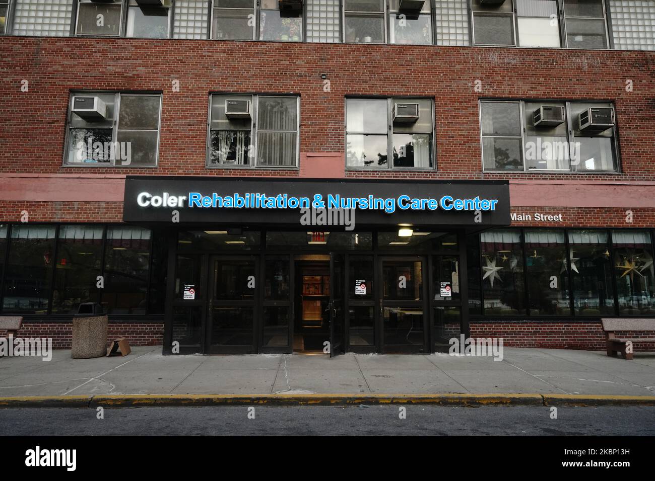 A view of NYC Health + Hospitals/Coler in Randall’s during the coronavirus pandemic on May 18, 2020 in New York City. COVID-19 has spread to most countries around the world, claiming over 316,000 lives with over 4.8 million infections reported. NYC under fire for placing COVID-19 patients in nursing home. (Photo by John Nacion/NurPhoto) Stock Photo