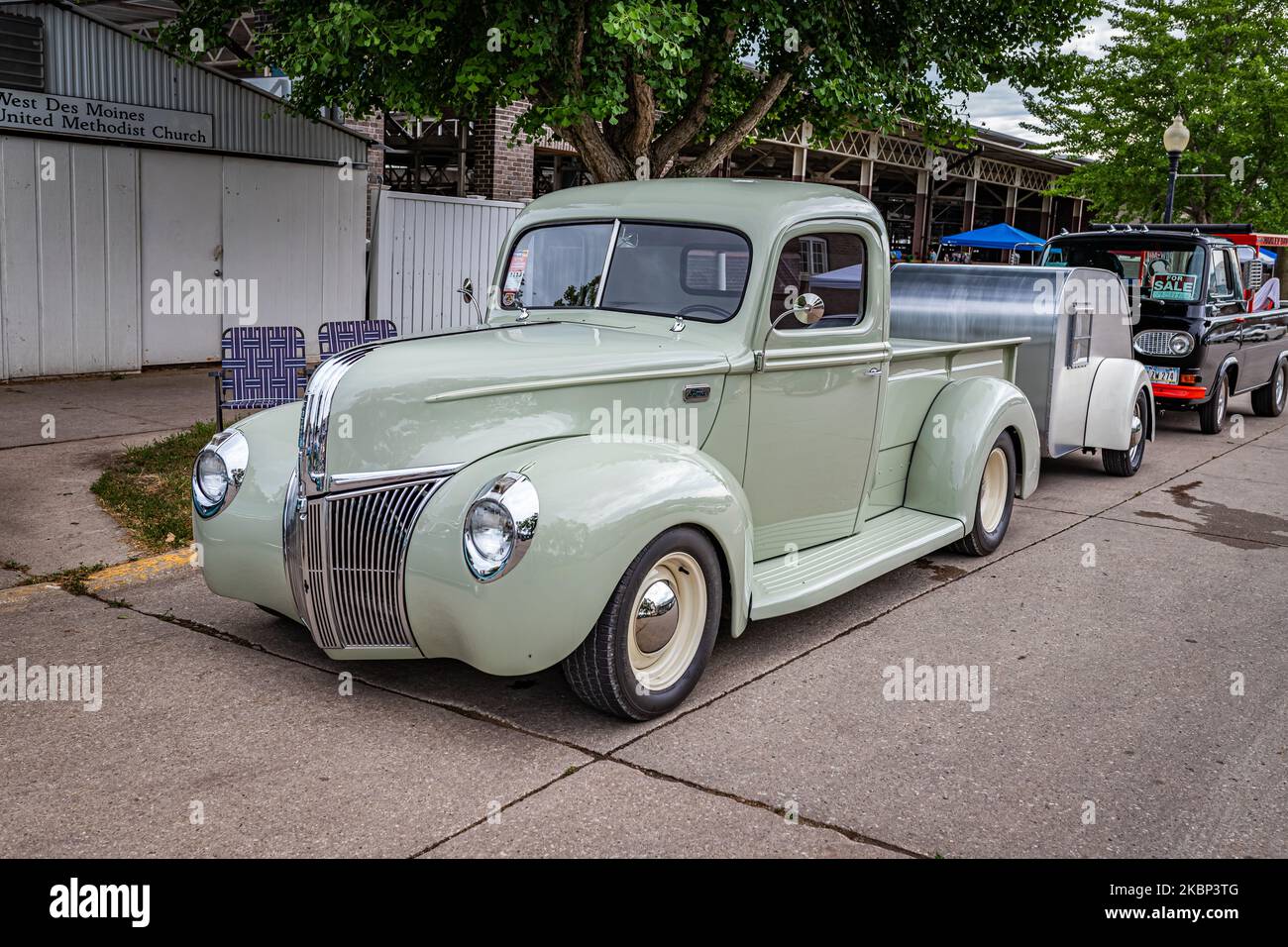 Des Moines, IA July 01, 2022 High perspective front corner view of a