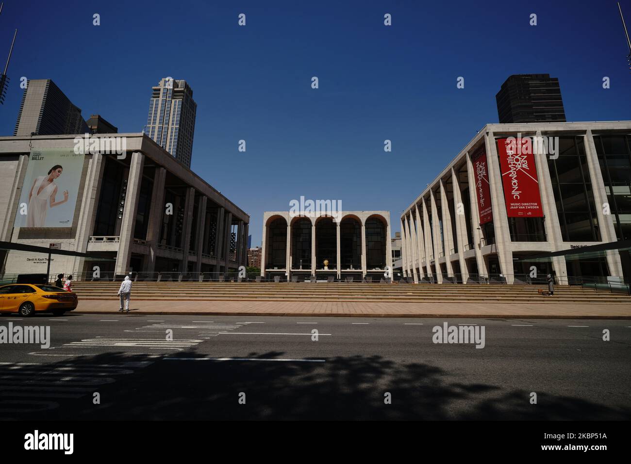 A view of a Lincoln Center during the coronavirus pandemic on May 20, 2020 in New York City. COVID-19 has spread to most countries around the world, claiming over 316,000 lives with over 4.8 million infections reported. (Photo by John Nacion/NurPhoto) Stock Photo
