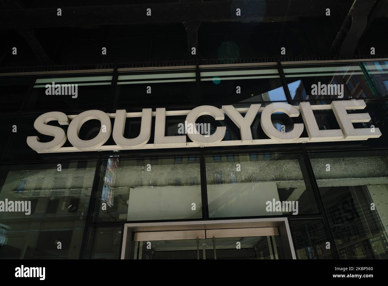 A view of Soul Cycle during the coronavirus pandemic on May 20, 2020 in New York City. COVID-19 has spread to most countries around the world, claiming over 316,000 lives with over 4.8 million infections reported. (Photo by John Nacion/NurPhoto) Stock Photo