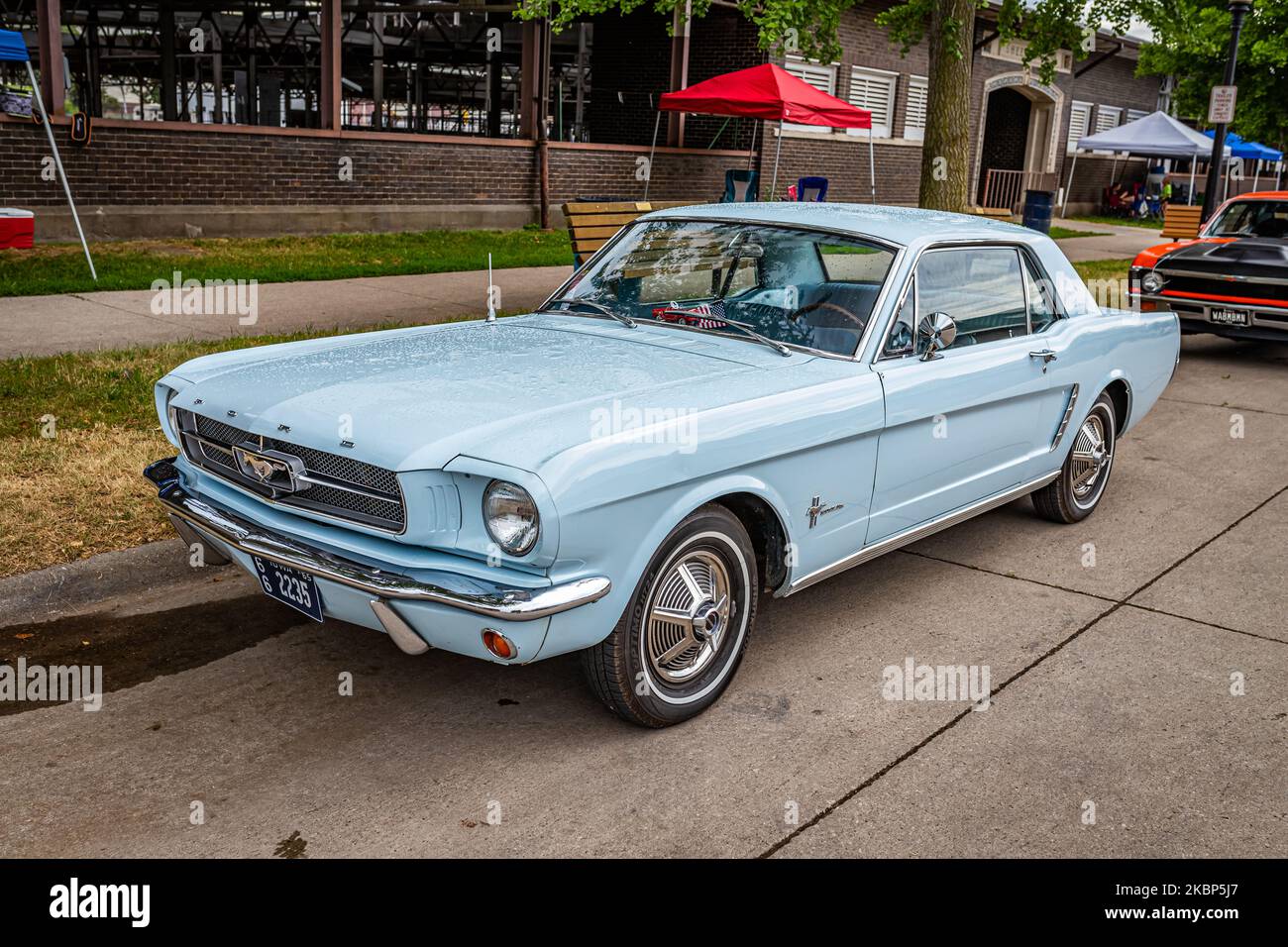 Des Moines, IA July 01, 2022 High perspective front corner view of a