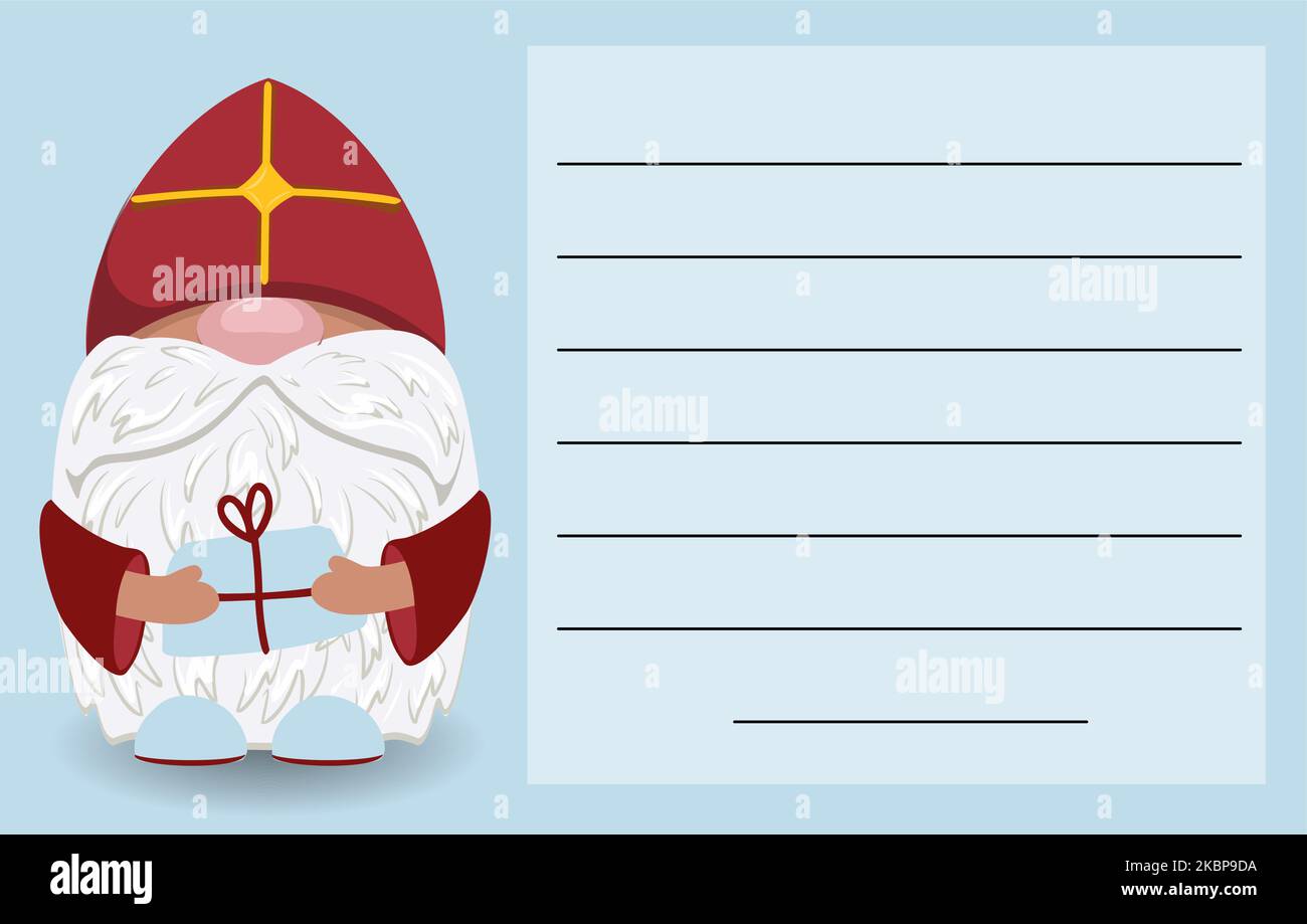 Template letter to Saint Nicholas or Santa Claus. Children s wish letter. Cristmas presents. St. Nicholas day Stock Vector