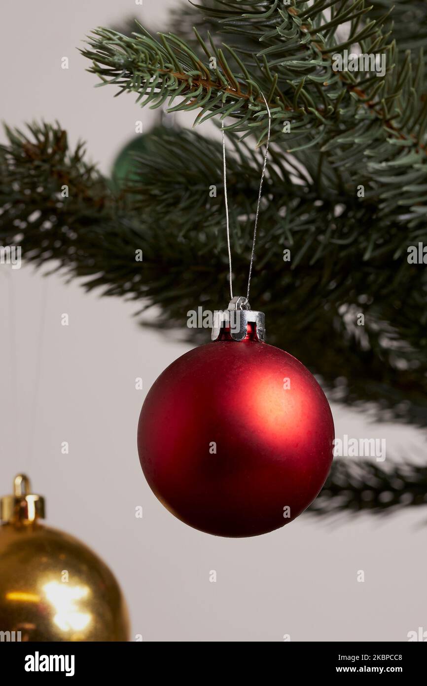 Christmas decoration and ornaments closeup Stock Photo