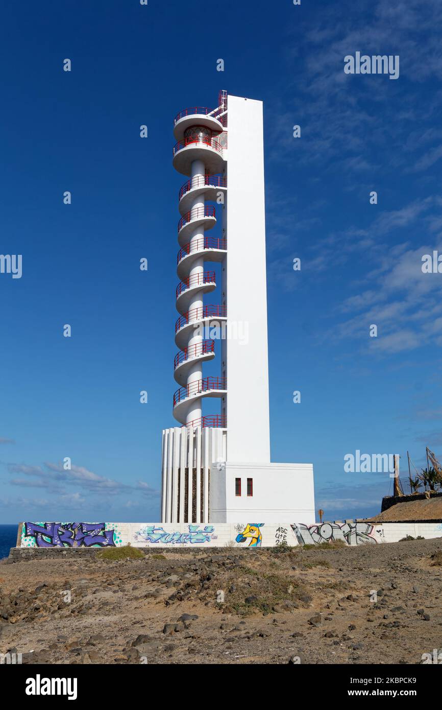 Modern lighthouse at Buenavista del Norte Stock Photo
