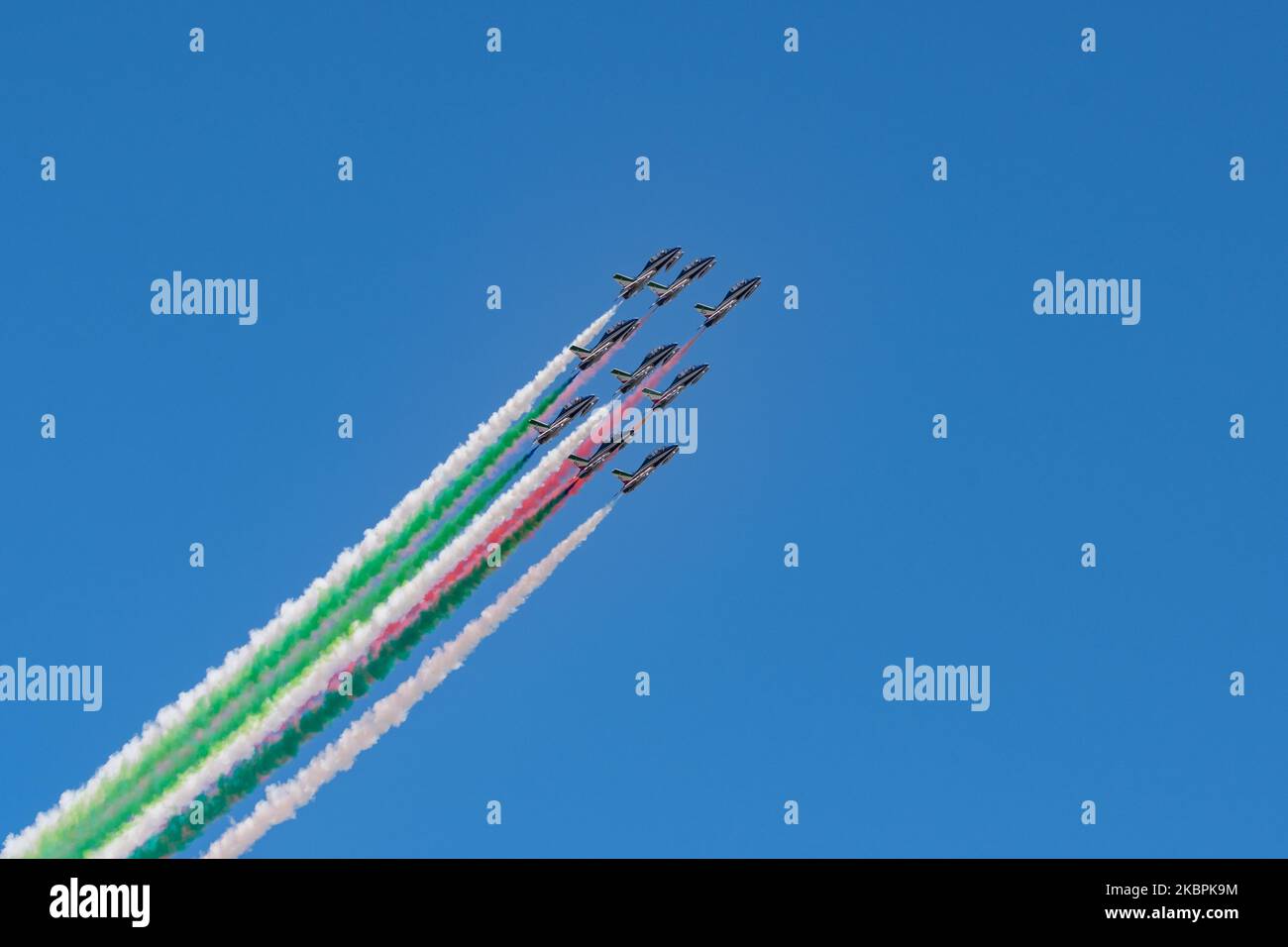 Italian Special Air Force aerobatic unit Frecce Tricolori (Tricolor ...